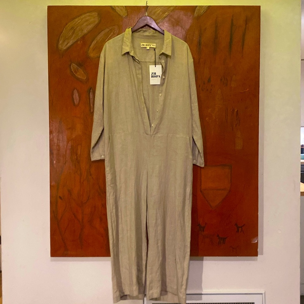 ZII ROPA Mexico City linen jumpsuit size large